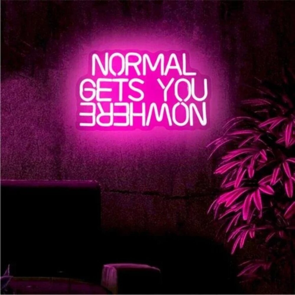 NORMAL GETS YOU NOWHERE Pink Neon Light LED Wall Indoor Outdoor Room Cute Decor - Picture 4 of 5